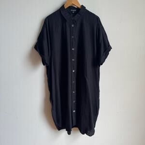 J CREW Capitaine Shirtdress in Black Linen - Unbelted